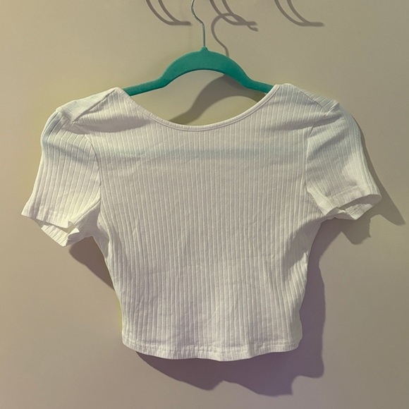 Sweaty Rocks White Ribbed Women's Crop NWT - Picture 2 of 5